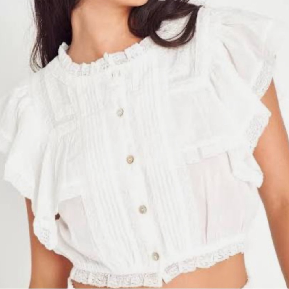 Loveshackfancy heritage white blouse size: small perfect condition